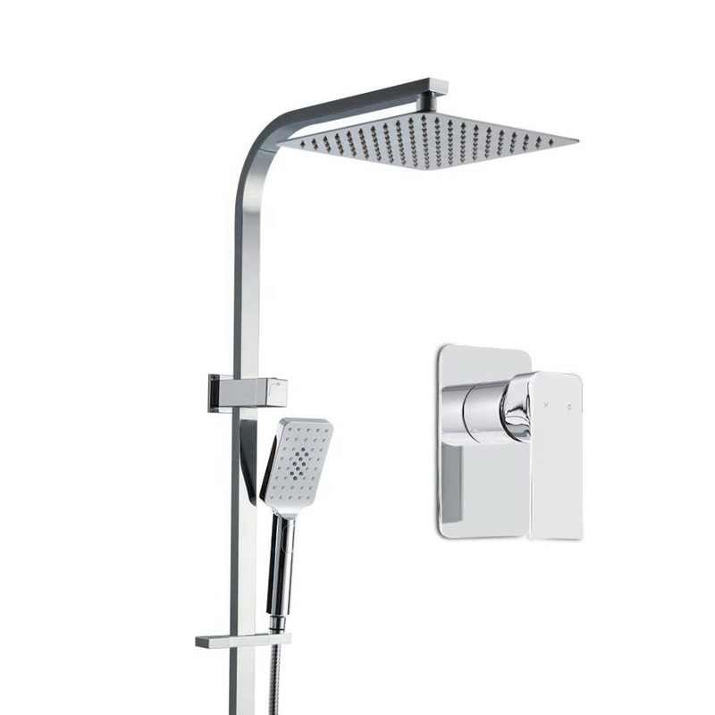 Cefito 10” Rain Shower Head Set Handheld Square High Pressure Mixer Tap Chrome