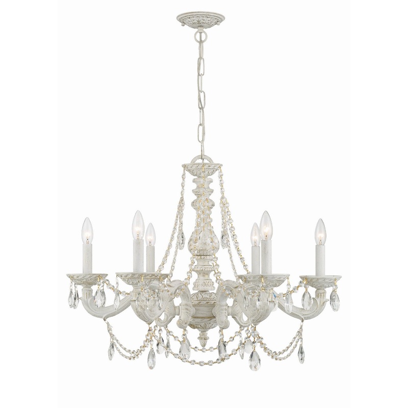 Crystorama 5026-AW-CL-I Paris Market Six Light Chandelier Antique White