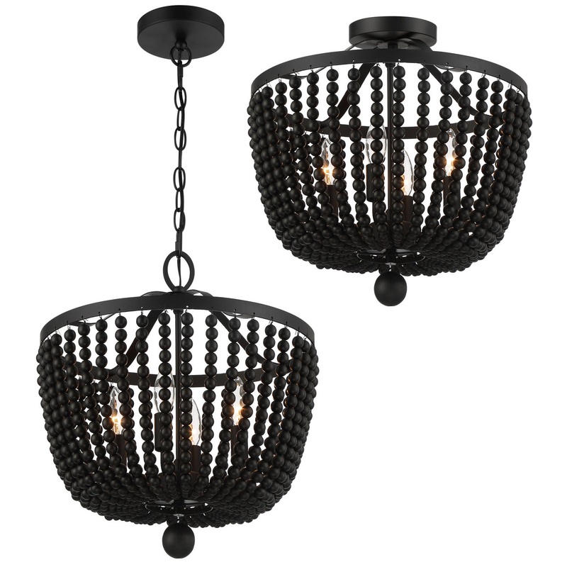 Crystorama 604-MK Rylee Four Light Chandelier Matte Black