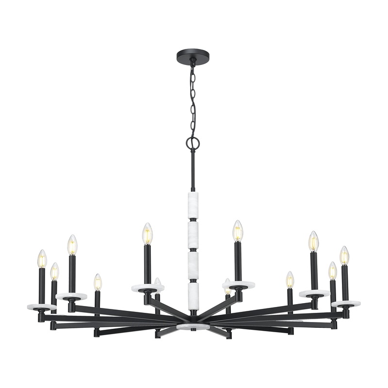Kaden 12-Light Chandelier Matte Black