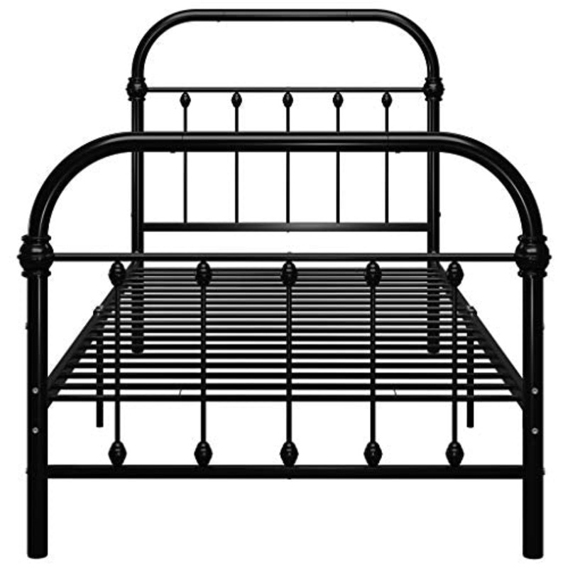 mewmewcat Struttura Letto Struttura in Metallo Nero Famiglia Pratico giroletto, Camera da Letto giroletto in Metallo Stile Moderno 213 x 101 x 109 cm (Lunghezza x Larghezza x Altezza)