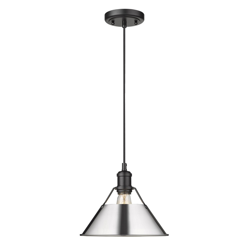 One Light Pendant from the Orwell Collection in Matte Black Finish by Golden