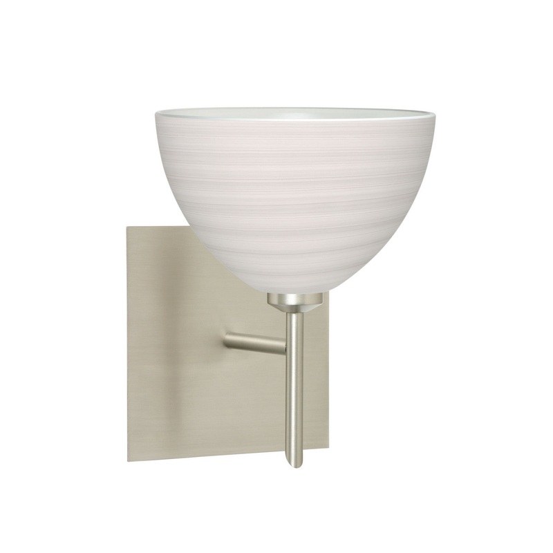 One Light Wall Sconce from the Brella Collection in Satin Nickel Finish by Besa
