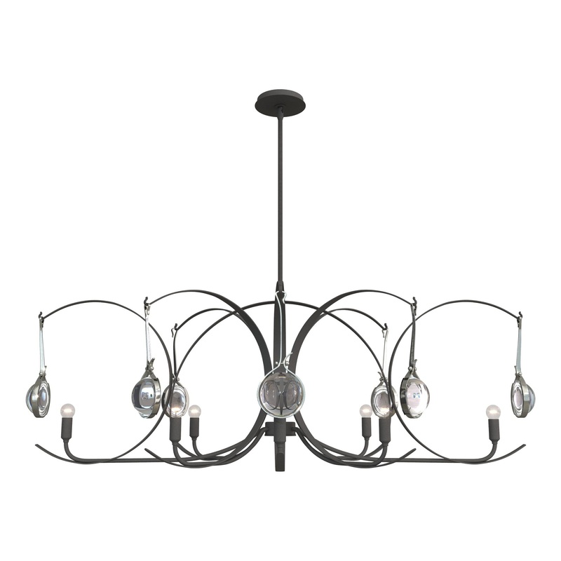 Optic 8-Light Oval Pendant Natural Iron Sterling