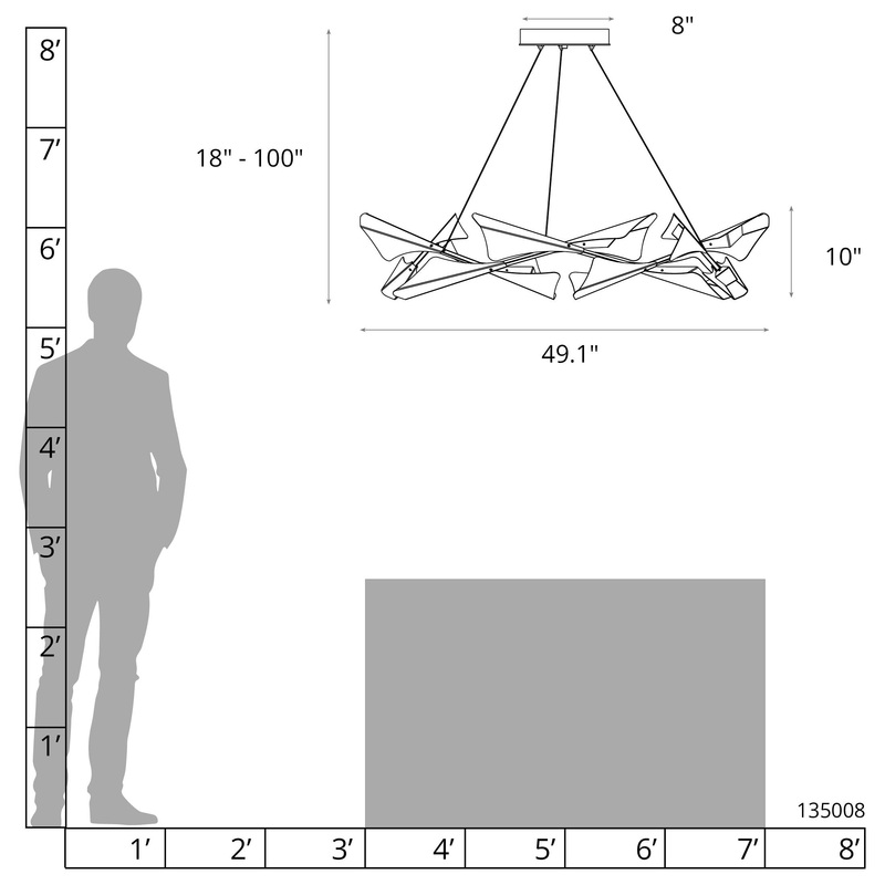 Plume 12-Light LED Pendant Natural Iron White