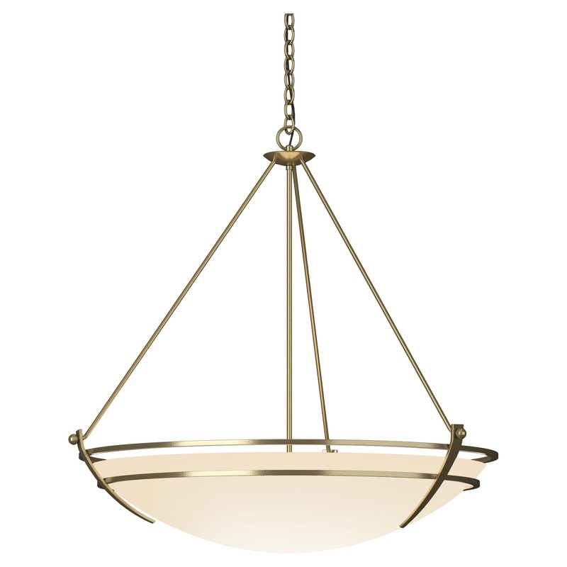 Presidio Tryne Large Scale Pendant Modern Brass Opal Glass (GG)