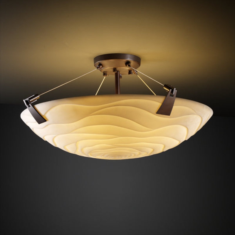 Semi-Flush Mount from the Porcelina Collection in Dark Bronze Finish by Justice Designs