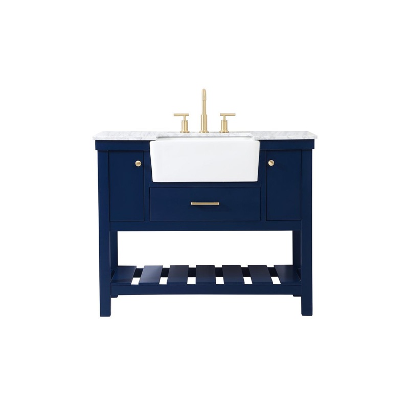 Single Bathroom Vanity from the Clement Collection in Blue Finish by Elegant Lighting