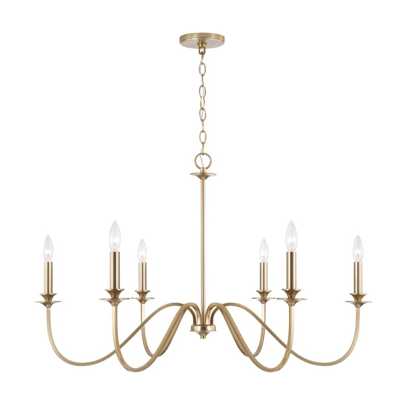 Six Light Chandelier from the Weston Collection in Matte Brass Finish by Capital Lighting