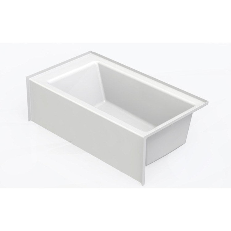 Soaking Tub Alcove Left Drain White Rectangle 52 Gallons 60 x 32 x 21 Inch