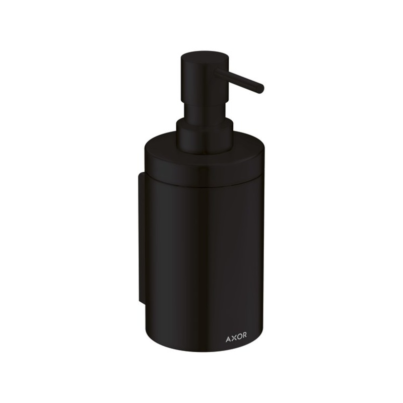 Soap Dispenser Universal Circular Matte Black Wall Mount Metal Metal Pump 300 Milliliter