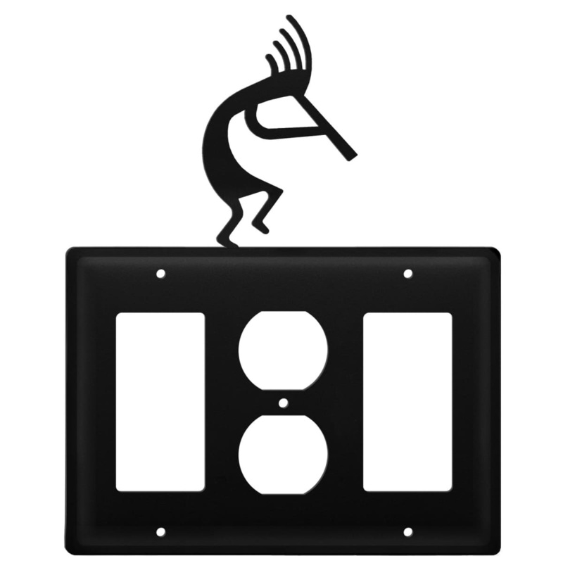 Village Wrought Iron EGOG-56 Triple Kokopelli Single GFI Outlet and GFI Cover CUSTOM Product