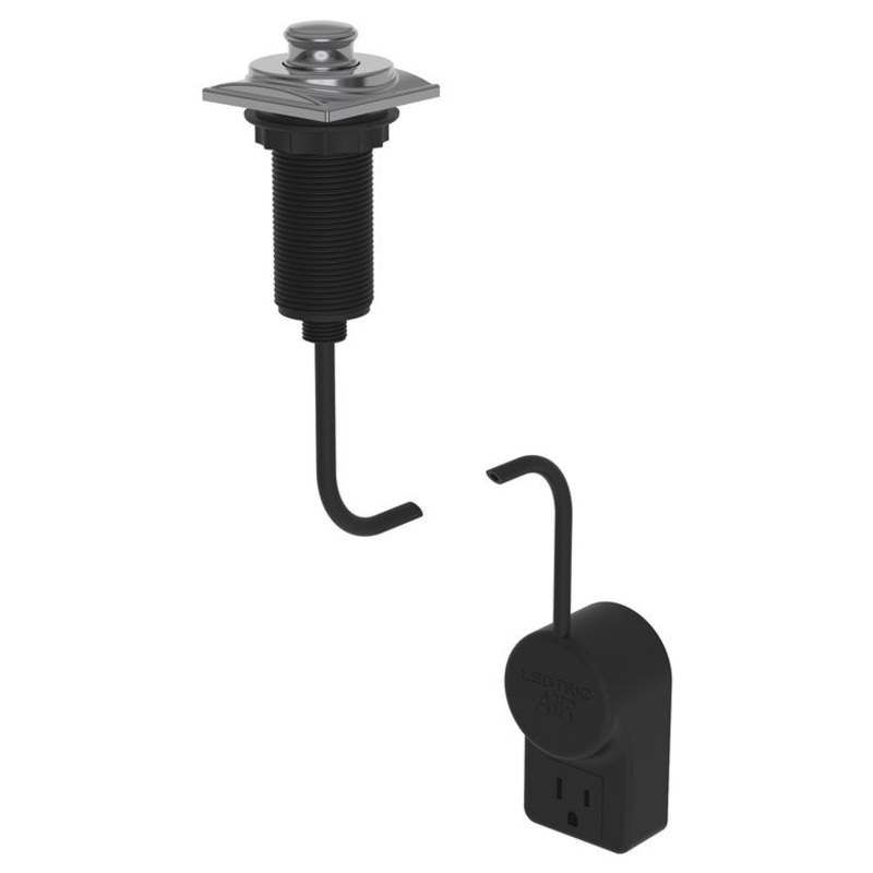 Air Activation Switch Adams Disposer with Power Adapter Midnight Chrome Brass