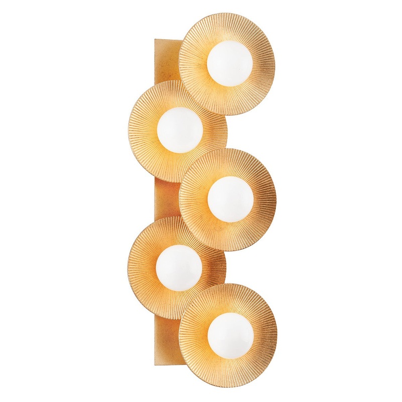 Corbett Lighting 333-05-VGL Emerald Five Light Wall Sconce Vintage Gold Leaf