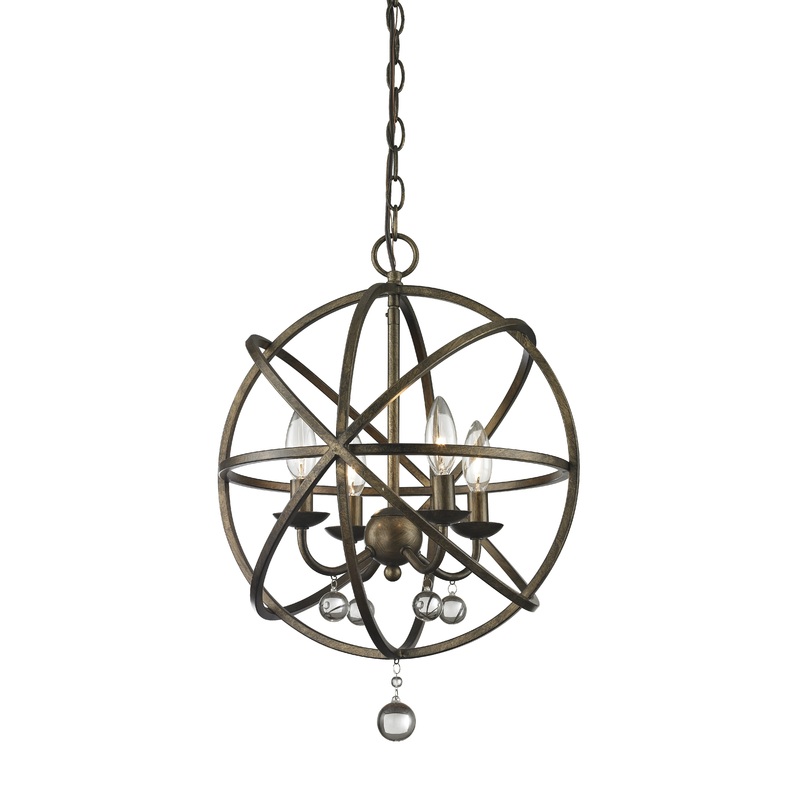 Four Light Pendant from the Acadia Collection in Golden Bronze Finish by Z-Lite