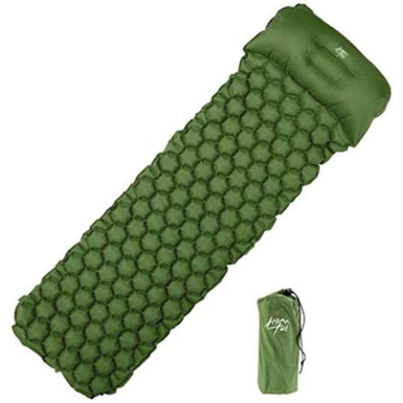 HongLianRiven Lettino da Viaggio Auto Gonfiabile Letto materassino Gonfiabile Piegato Materassino con annesso Cuscino Gonfiabile Ultralight materassino da Campeggio 6-3 (Color : Green)