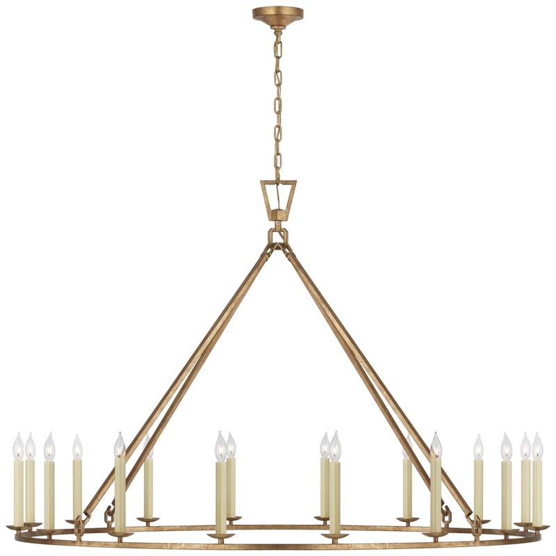LED Chandelier from the Darlana Ring Collection in Gilded Iron Finish by Visual Comfort Signature
