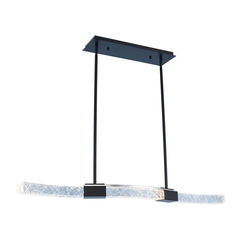 LED Island Pendant from the Athena Collection in Matte Black w/ Polished Nickel Finish by Allegri