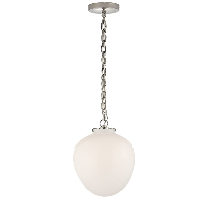 One Light Pendant from the Katie Acorn Collection in Polished Nickel Finish by Visual Comfort Signature