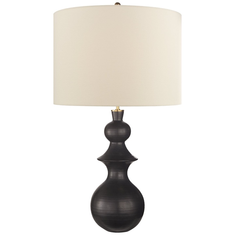 One Light Table Lamp from the Saxon Collection in Metallic Black Finish by Visual Comfort Signature