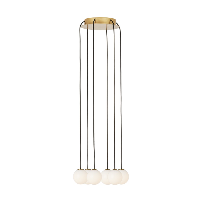 Orbet 6 Light Chandelier Hand Rubbed Antique Brass