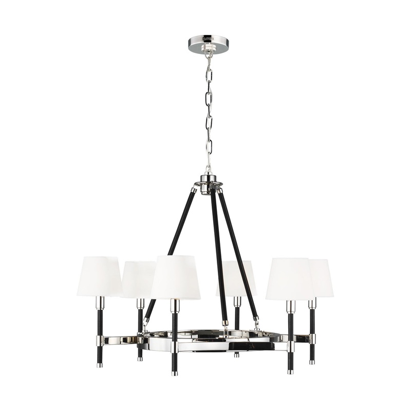 Six Light Chandelier from the Katie Collection in Polished Nickel Finish by Visual Comfort Studio