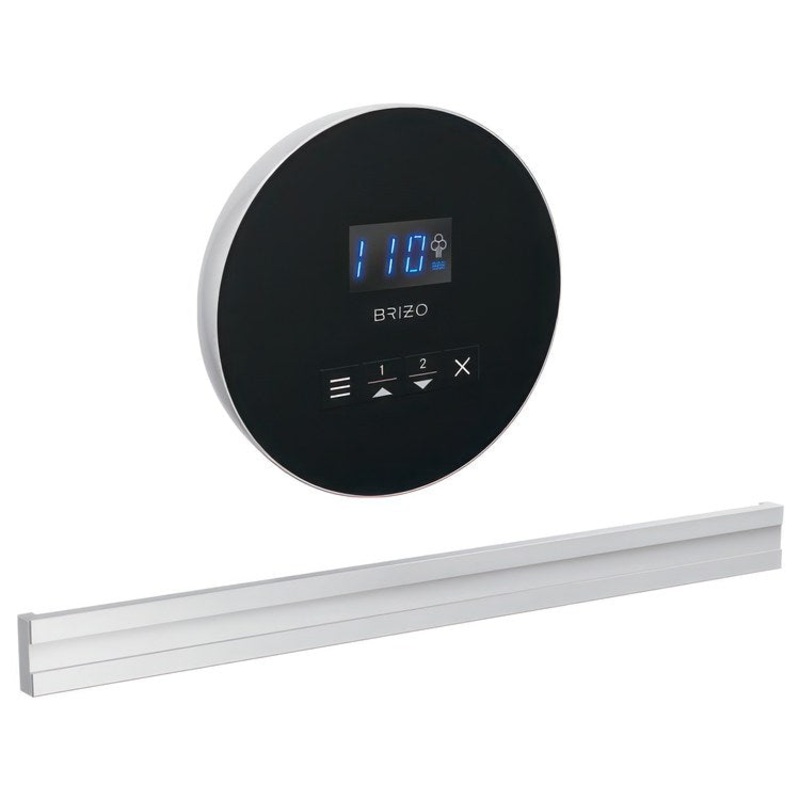 Steam Kit Mystix Lumicoat Polished Chrome Elemental with Round Steam Control & Bilateral Steam Head 2 User Presets Selectable RapidMist Patented Dual Sensor Technology