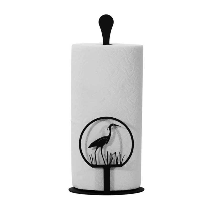 Village Wrought Iron PT-C-133 Heron Paper Towel Stand