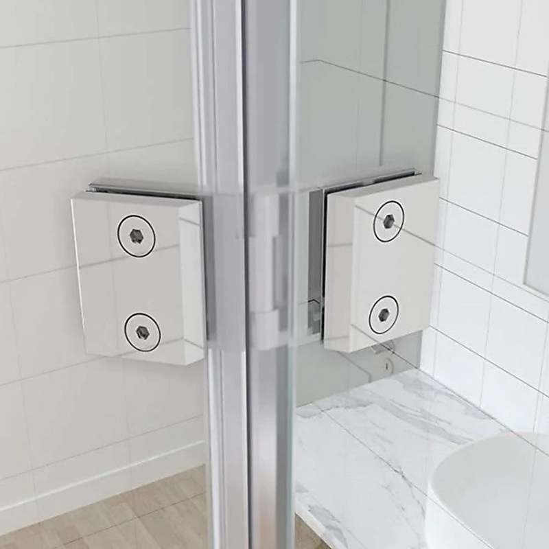 180 Degree Stainless steel Glass-to-Glass Shower Door Hinge in Nickel