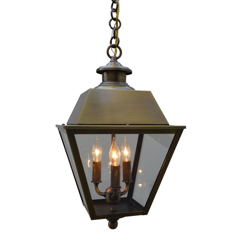 Arroyo INH-10MRCLR-AB Inverness Three Light Pendant Antique Brass