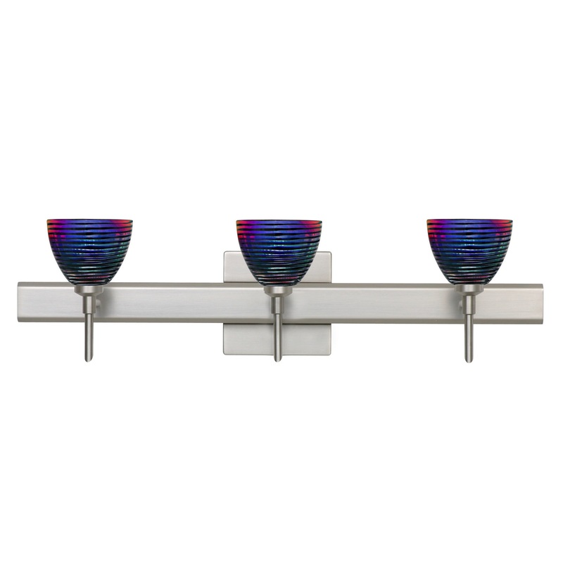 Besa 3SW-1858DW-SN-SQ Divi Three Light Wall Sconce Satin Nickel