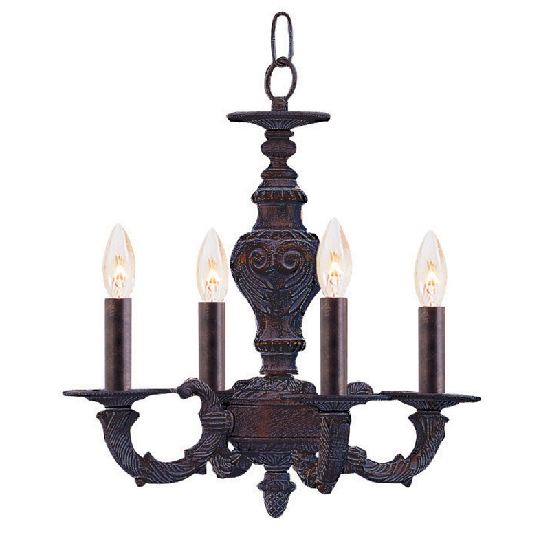 Crystorama 5124-VB Paris Market Four Light Mini Chandelier Venetian Bronze