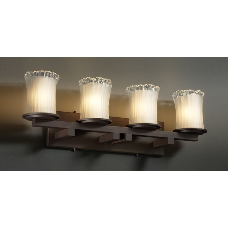 Four Light Bath Bar from the Veneto Luce Collection in Dark Bronze Finish by Justice Designs