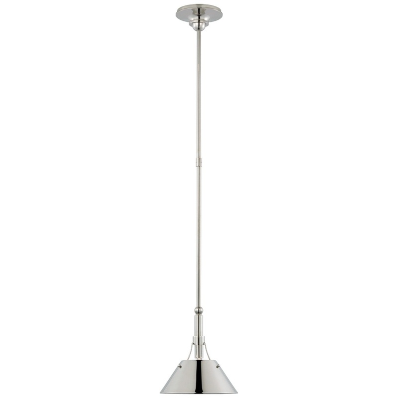 LED Pendant from the Turlington Collection in Polished Nickel Finish by Visual Comfort Signature