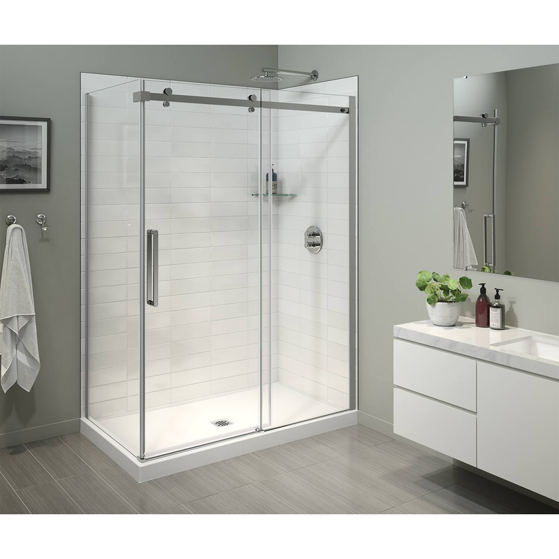 MAAX 134955-900-084-000 Halo Pro 60 x 36 x 78 3/4 in Sliding Shower Door for Corner Installation with Clear glass in Chrome