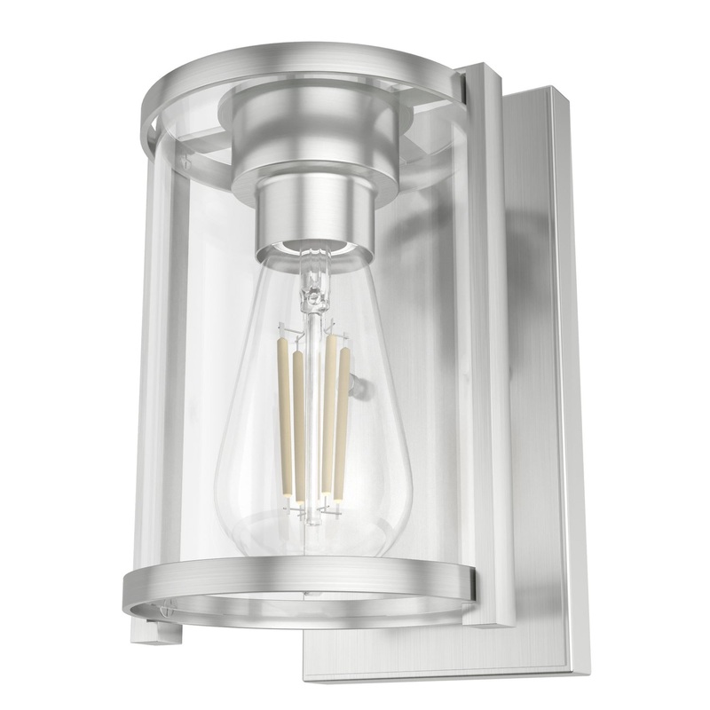One Light Wall Sconce from the Astwood Collection in Brushed Nickel Finish by Hunter
