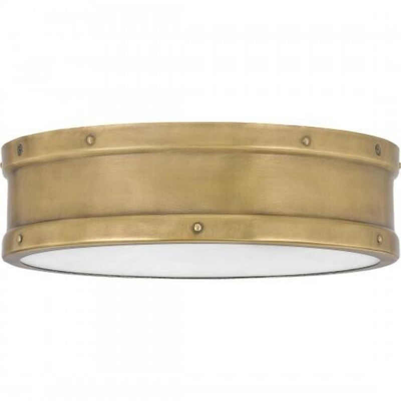 Quoizel QF5224WS Ahoy Flush mount led light weathered brass Flush Mount