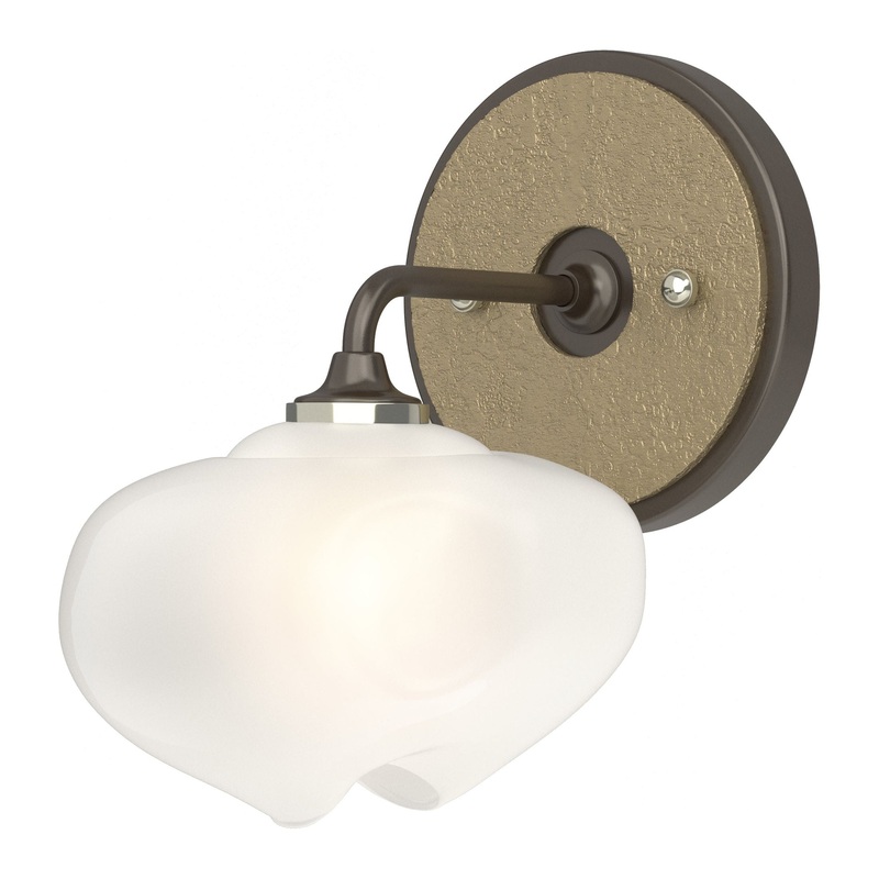 Ume 1-Light Curved Arm Bath Sconce Oil Rubbed Bronze Soft Gold