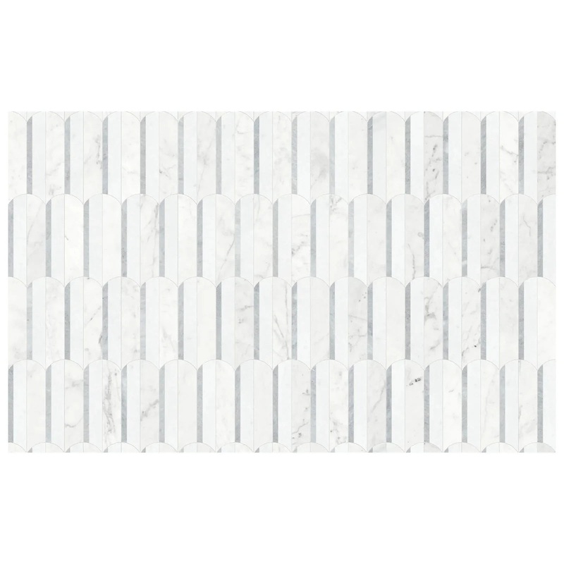 Utopio Hydros Dove Honed Natural Stone Waterjet Mosaic