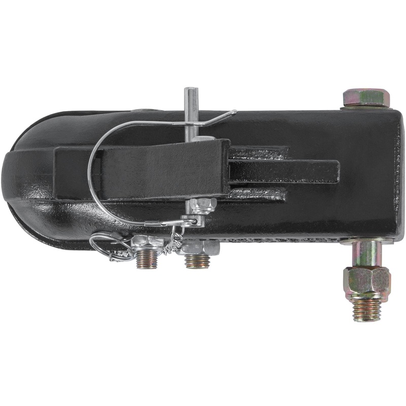 VEVOR Adjustable Trailer Coupler, 2-5/16″ Hitch Ball, 15000 lbs Capacity, Heavy Duty Cast Channel-Mount Coupler with Hardware Kit, Ideal for Towing Station Wagons, Pickup Trucks, SUVs, Black Coating