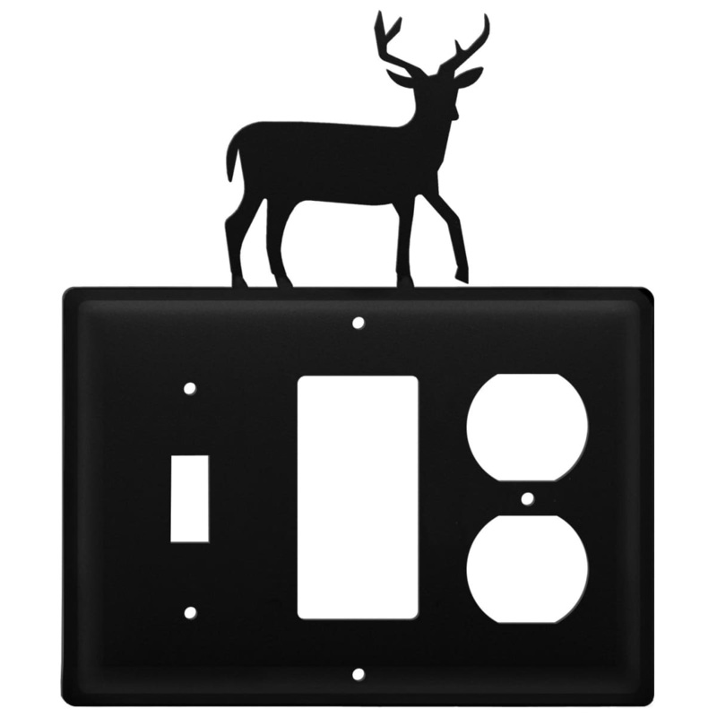 Village Wrought Iron ESGO-3 Triple Deer Single Switch GFI and Outlet Cover CUSTOM Product