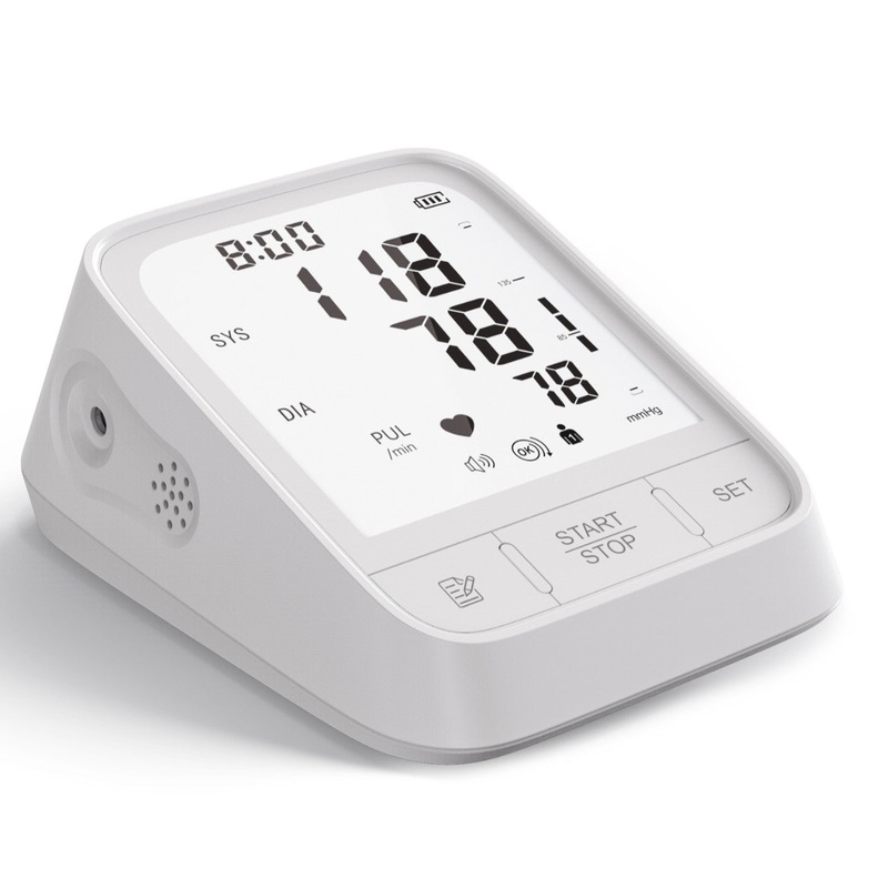 White Smart Upper Arm Blood Pressure Monitor – Medical Automatic BP Machine for Export