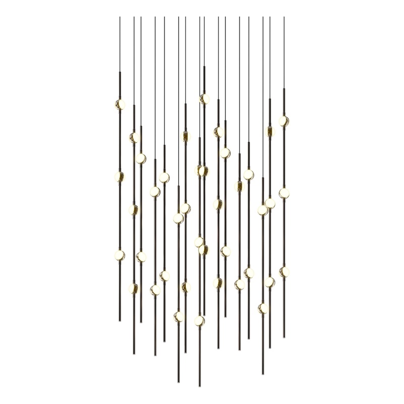 Aries 24″ Square LED Pendant Espresso Black with White Optical Acrylic 3000K 20′ Adjustable Cord