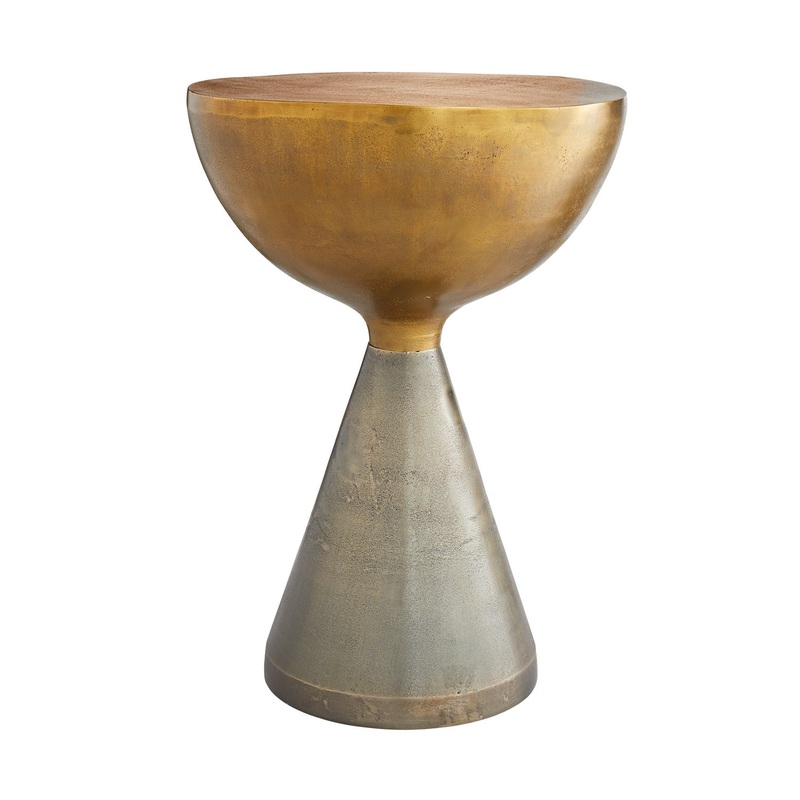 Arteriors 4876 Hilda Accent Table Antique Brass