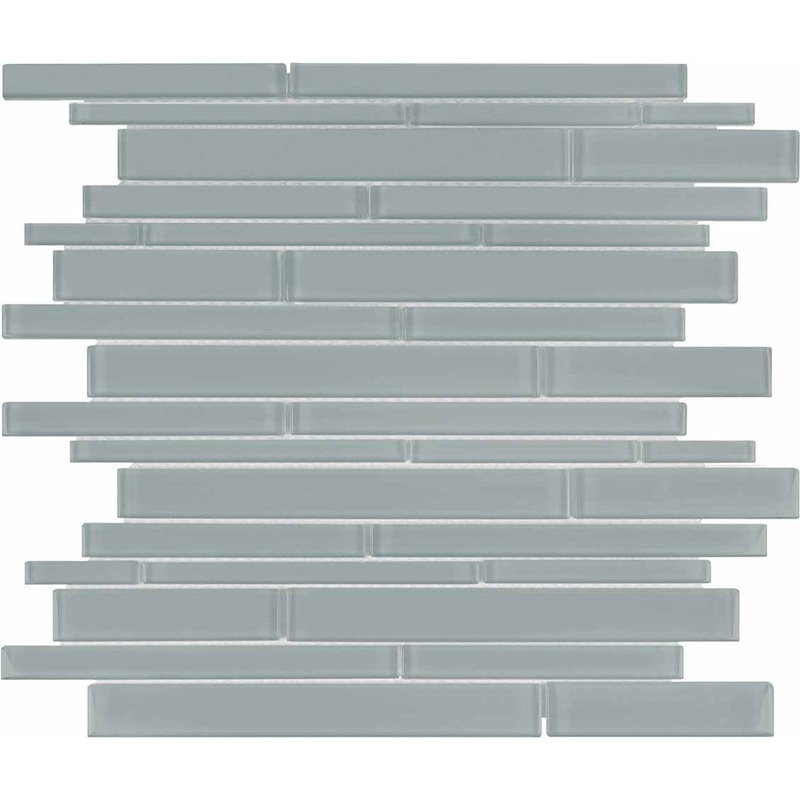 Element Shadow Random Strip Glossy Glass Mosaics. 1 Sheet = .96 Sq. Ft. (35-093)