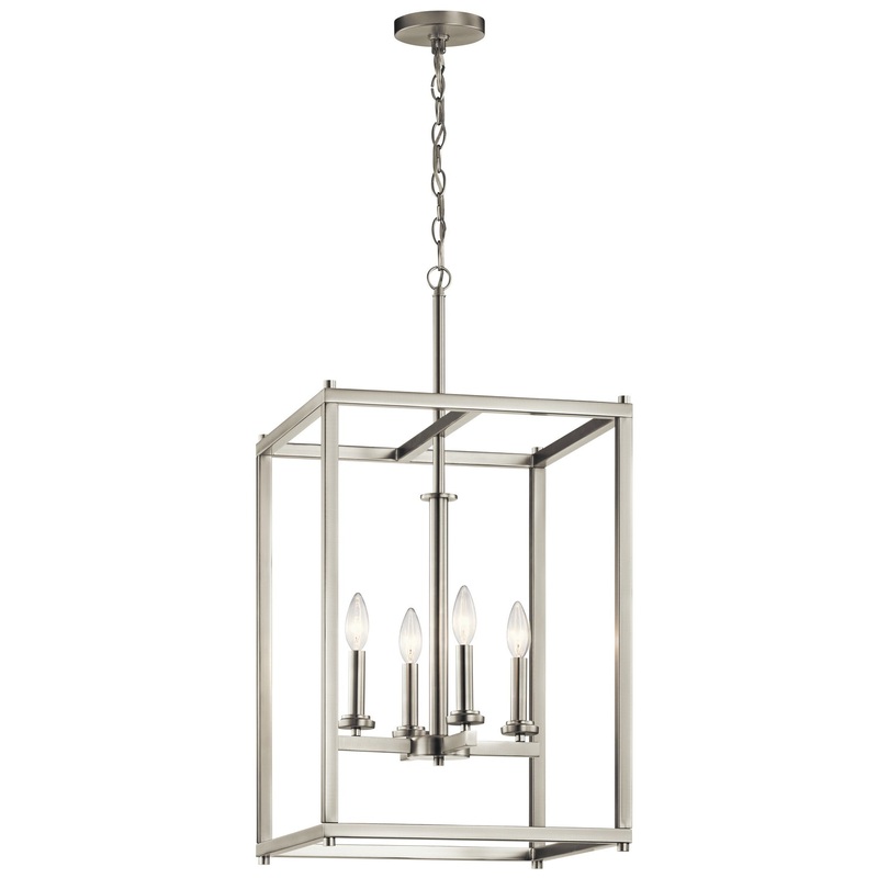 Kichler 43998NI Four Light Foyer Pendant, Brushed Nickel