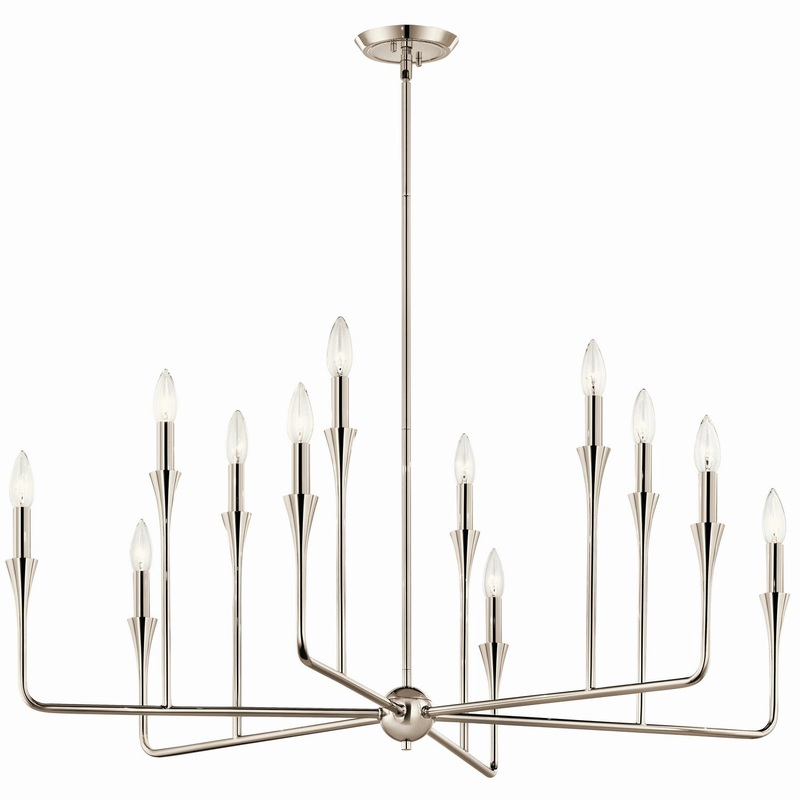 Kichler 52692PN 12 Light Chandelier, Polished Nickel