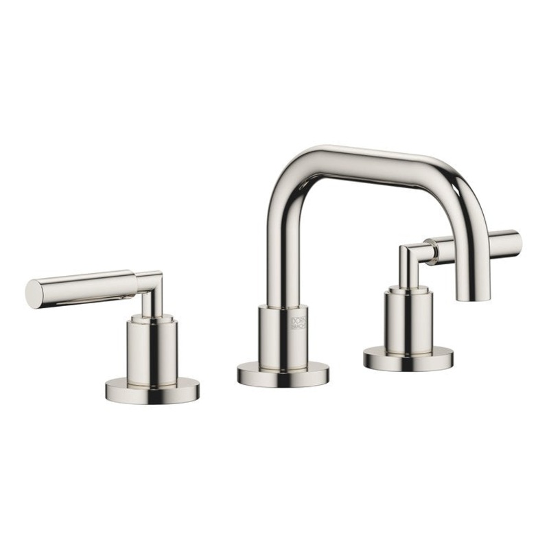 Lavatory Faucet TARA Mixer 2 Lever ADA WaterSense Platinum 1.2 Gallons per Minute Pop-Up Waste 3 Hole