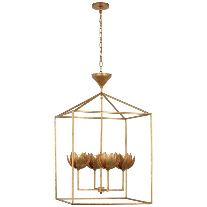 LED Pendant from the Alberto Collection in Antique Gold Leaf Finish by Visual Comfort Signature