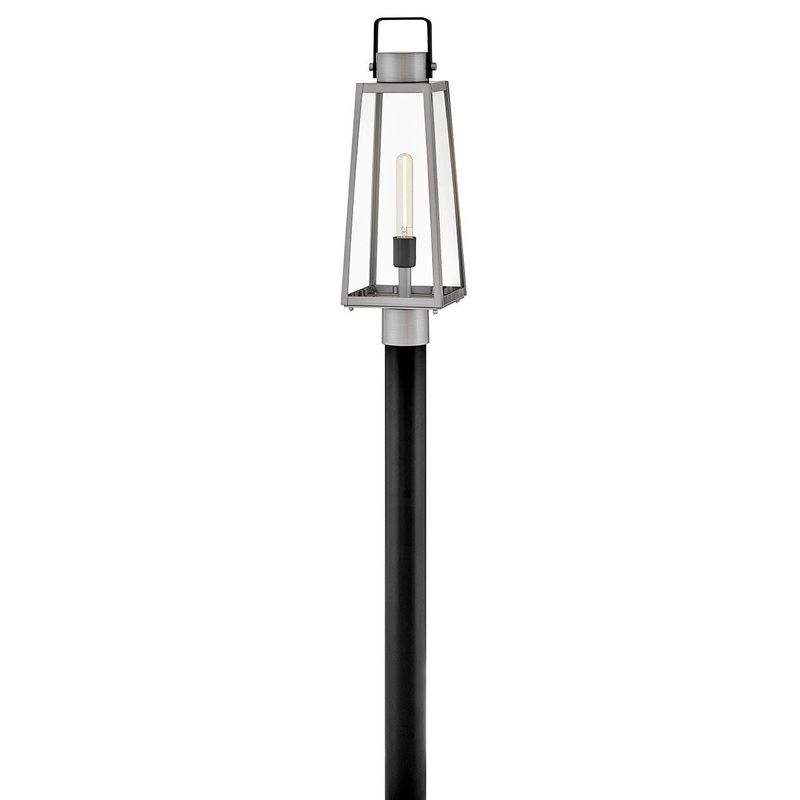 LED Post Mount from the Hugh Collection in Antique Brushed Aluminum Finish by Lark